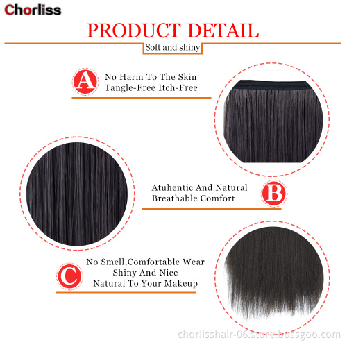 Top Quality Wholesale Price Chorliss 22 Inch Natural Color Long For Girls Synthetic Ponytail In Wrap Around Ponytail Extensions